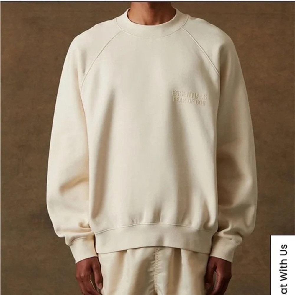 Essentials Fear Of God Egg Shell Crew Neck Sweatshirt Crewneck Pullover Sweater